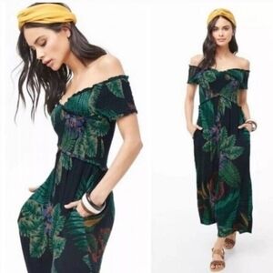 Patrons Of Peace Romper Jumpsuit Smocked Top Wide Leg Sz Large Cottagecore Boho